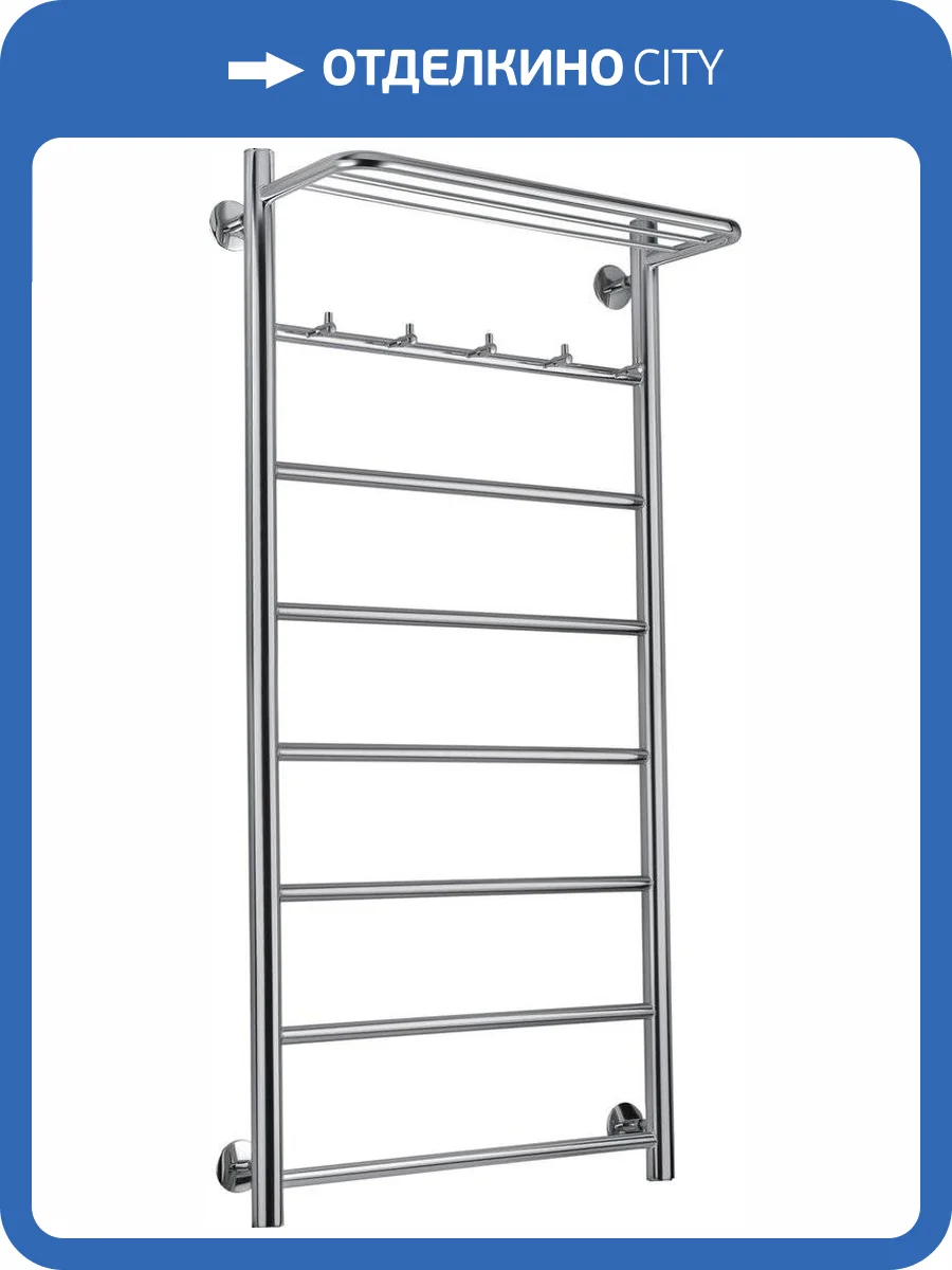 Полотенцесушитель водяной Secado Триада 1 КСП 100x50, хром, с комплектом подключения фото 8