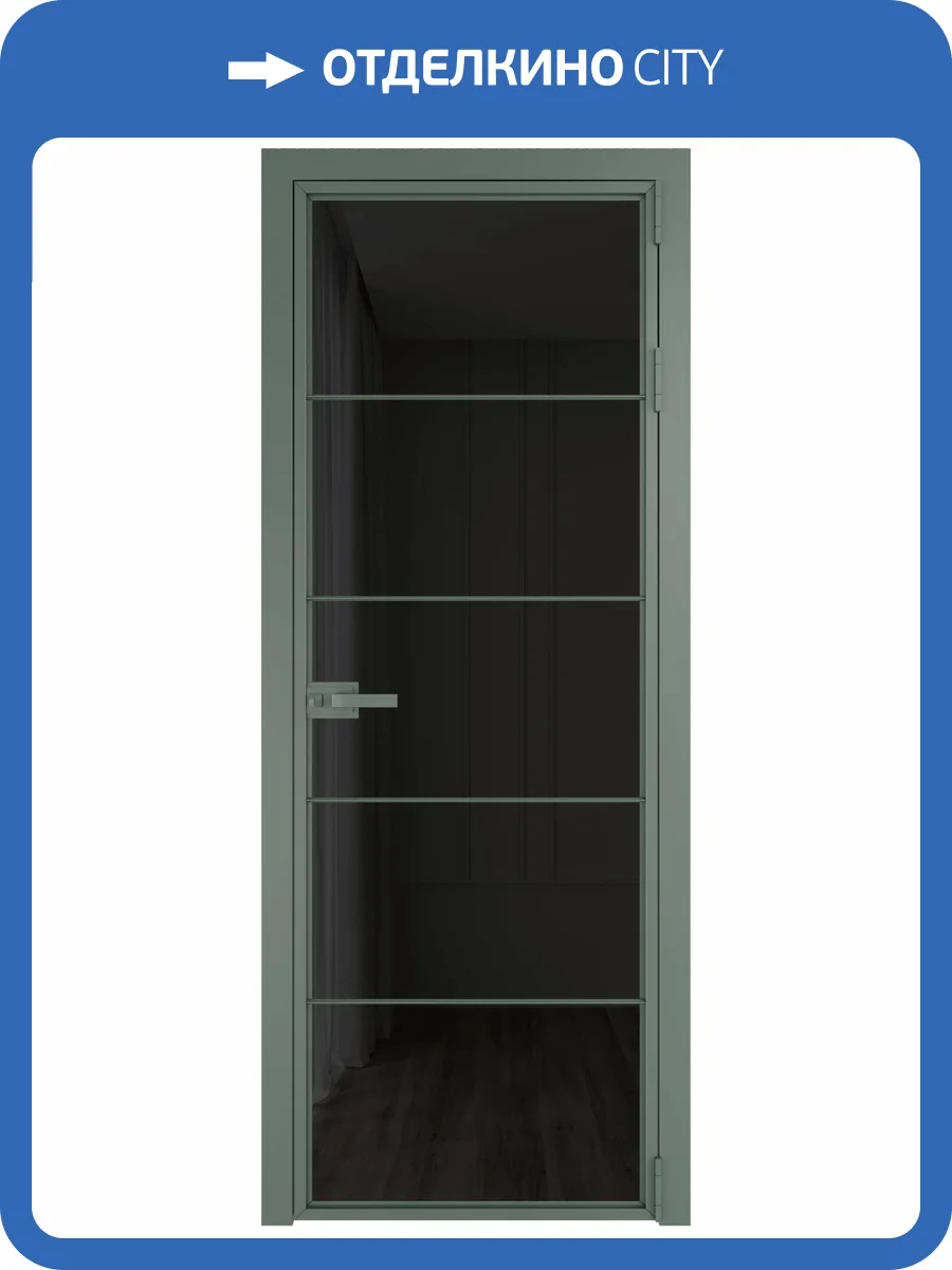 Межкомнатная дверь Profil Doors 5 AX цвет профиля Зеленый воск, стекло безопасное 6 мм черное тонированное 800x2000 фото 2