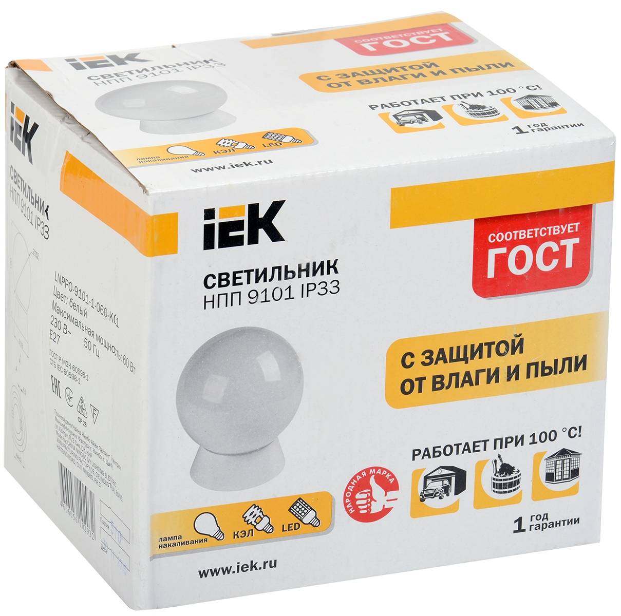 Настенно-потолочный светильник IEK НПП9101 LNPP0-9101-1-060-K01 фото 2