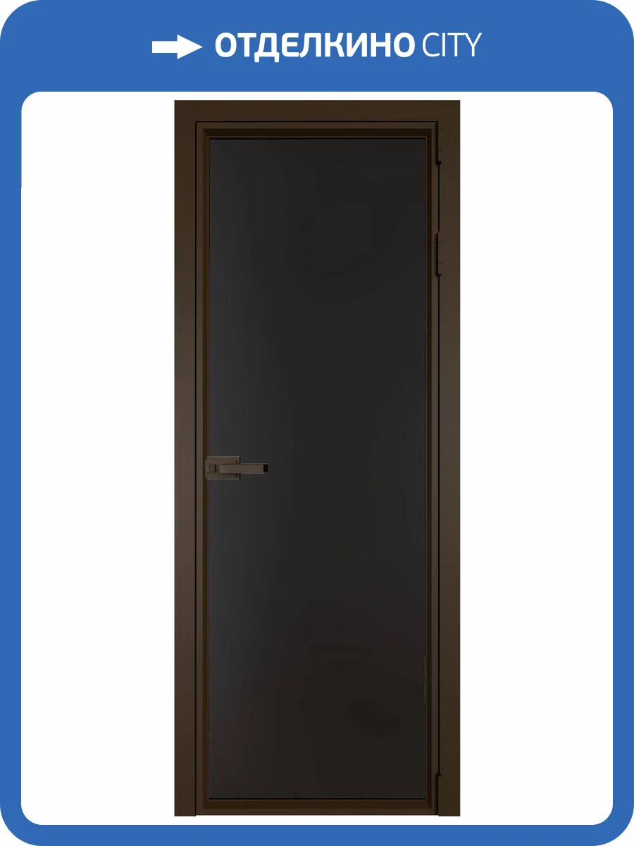 Межкомнатная дверь Profil Doors 1 AV цвет профиля Деорэ, стекло безопасное 6 мм монохром черный 600x2000 фото 2