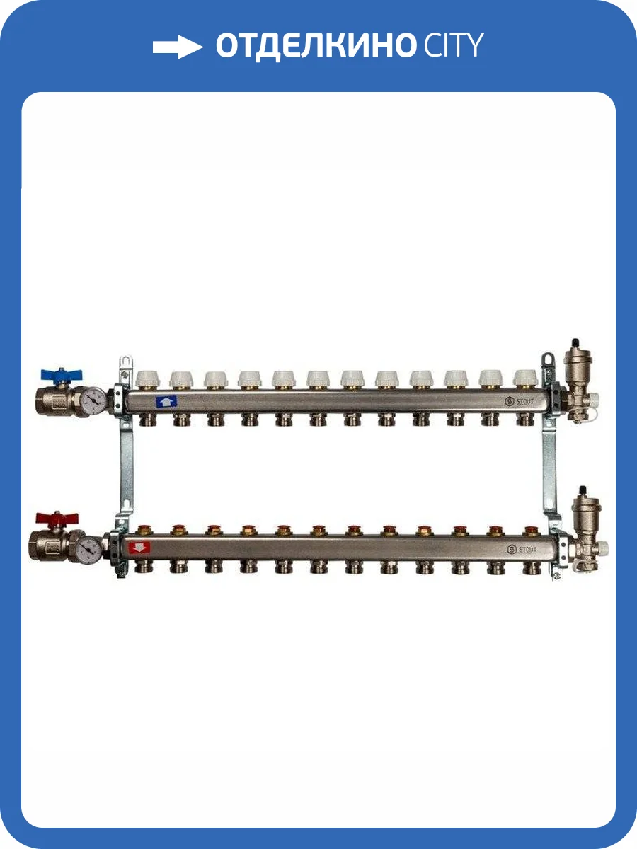 Коллектор Stout из нержавеющей стали в сборе без расходомеров 1/3/4x12, SMS 0912 000012 фото 6