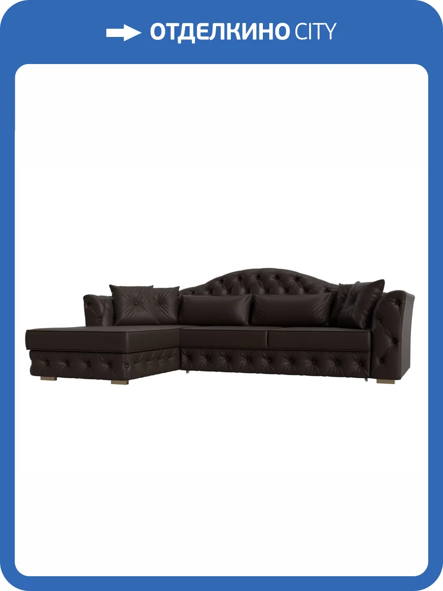Диван угловой Лига Диванов Артис 121635L коричневый, левый угол фото 8