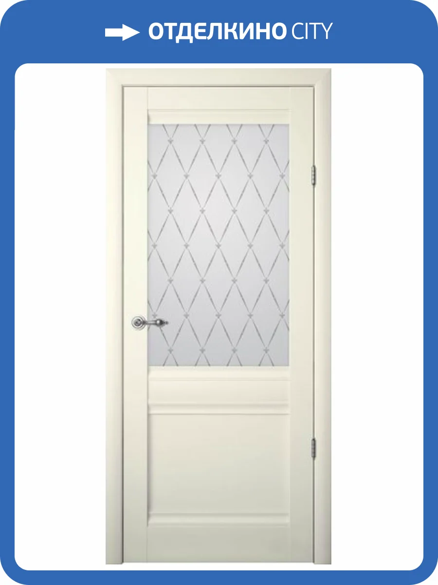 Межкомнатная дверь Albero Рим остеклённая ваниль 700x2000 фото 2