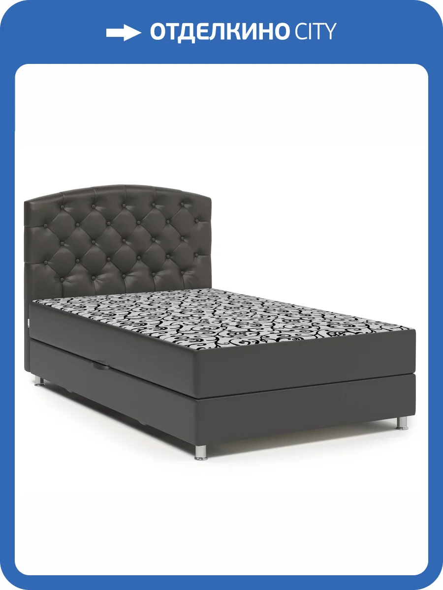 Кровать-тахта Шарм-Дизайн Премиум 104210689 120x198 экокожа шоколад и узоры фото 5