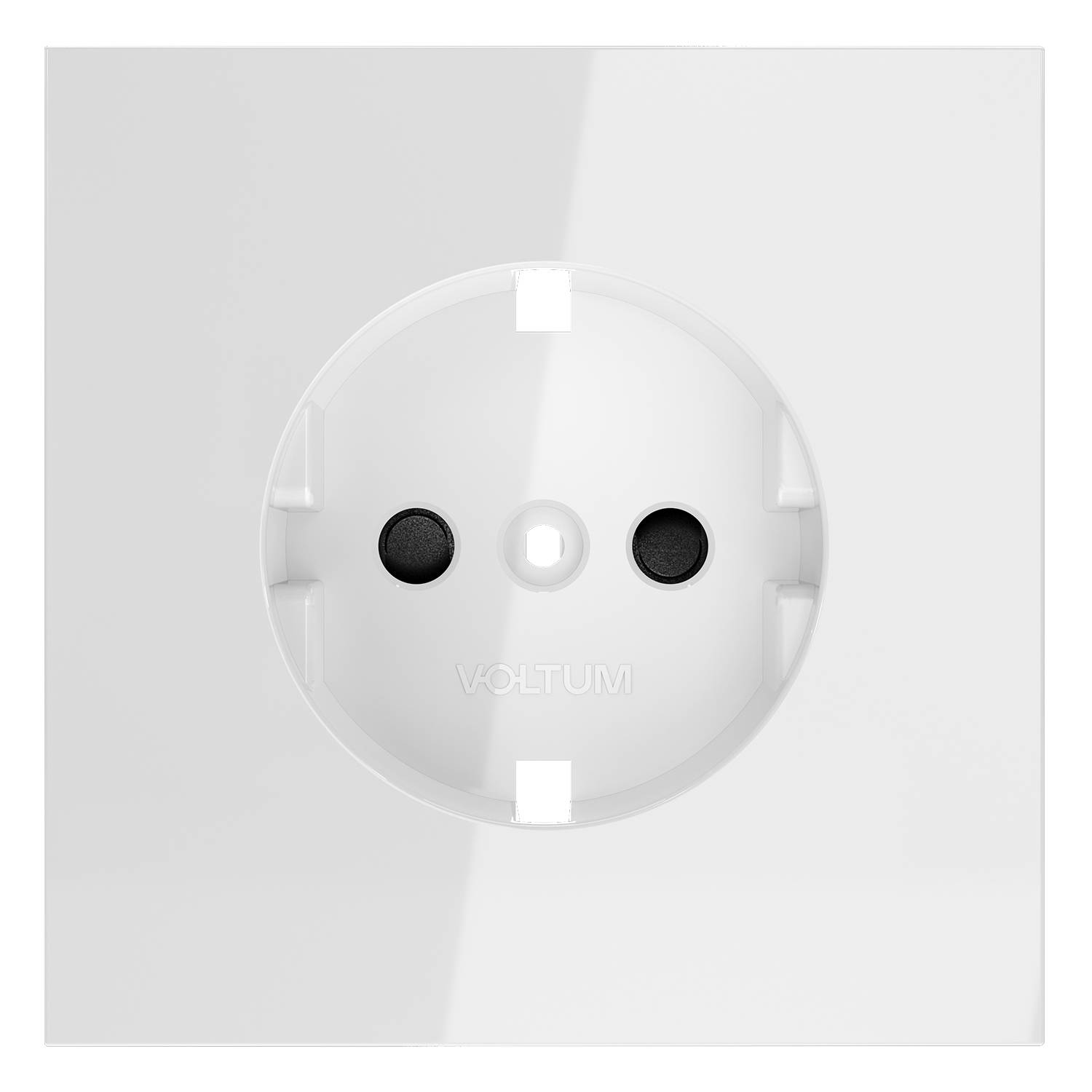 Лицевая панель для розетки с заземлением и шторками Voltum S70 VLS000701 белый фото 2