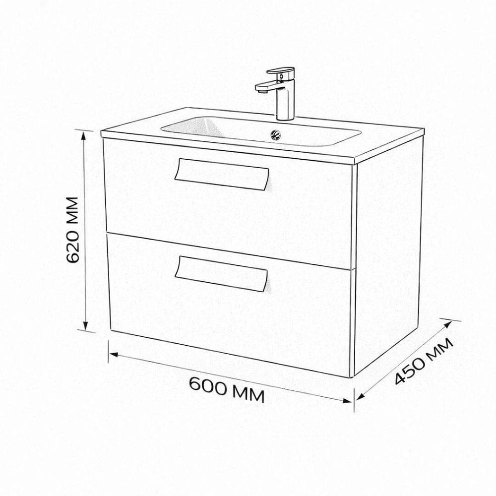 Тумба с раковиной Terminus Noto NOT10602099901O черный soft touch, 60x62 фото 3