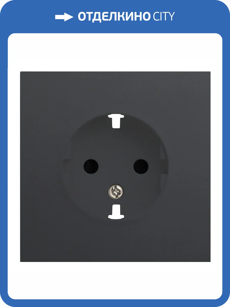 Лицевая панель для розетки 2к+з Rikett 35632 MB черный сатин фото 2