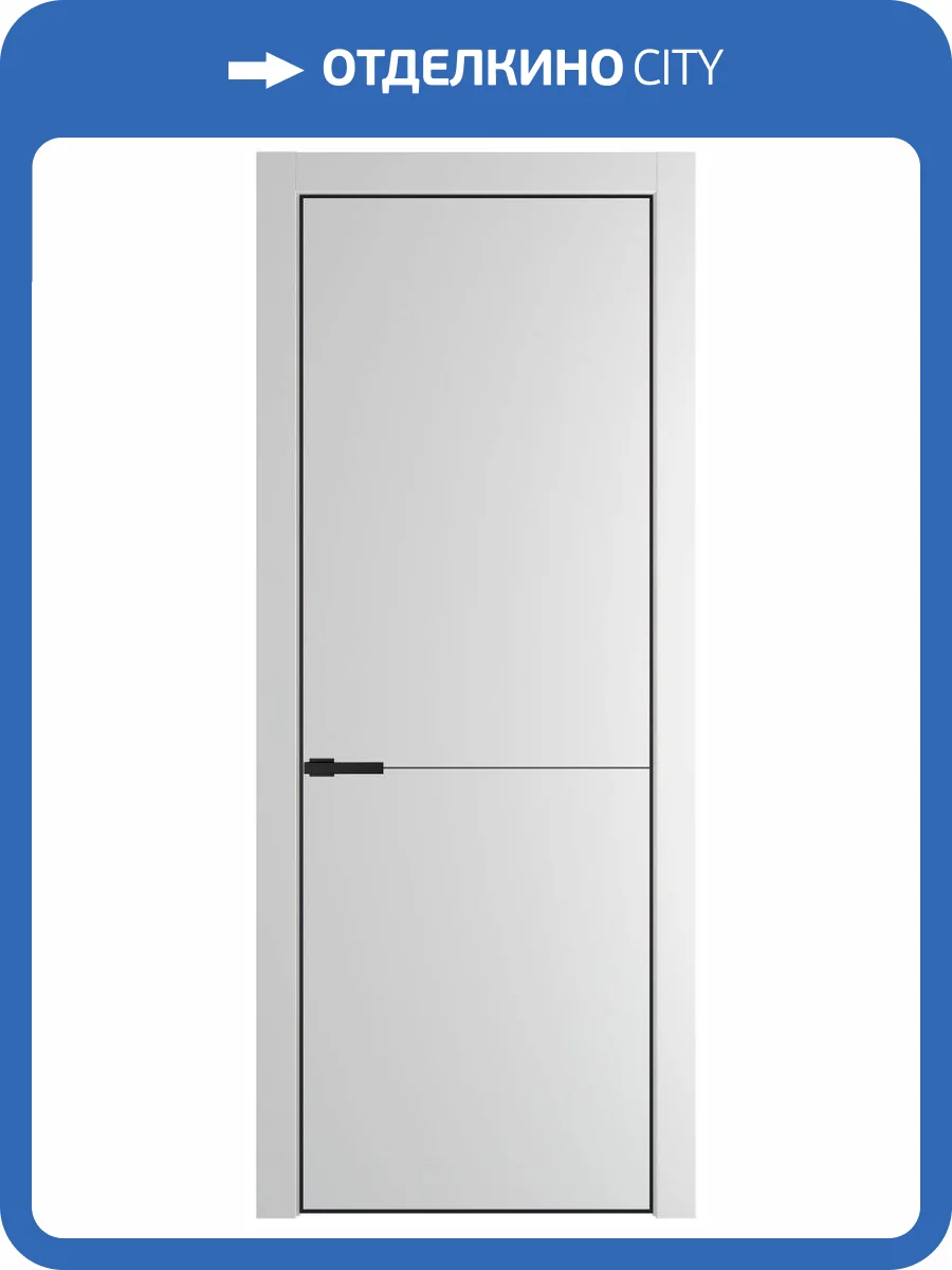 Межкомнатная дверь Profil Doors 16 PE полотно Крем Вайт, кромка алюминиевая с четырех сторон черная, алюминиевый молдинг 3мм 600x2000 фото 2