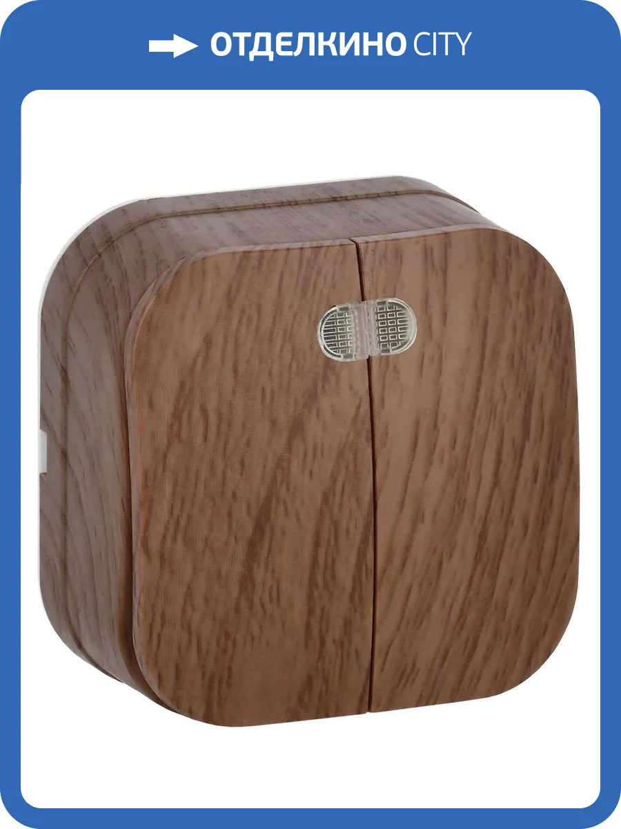 Выключатель 2-клавишный IEK Glory EVH21-K24-10 дуб фото 7