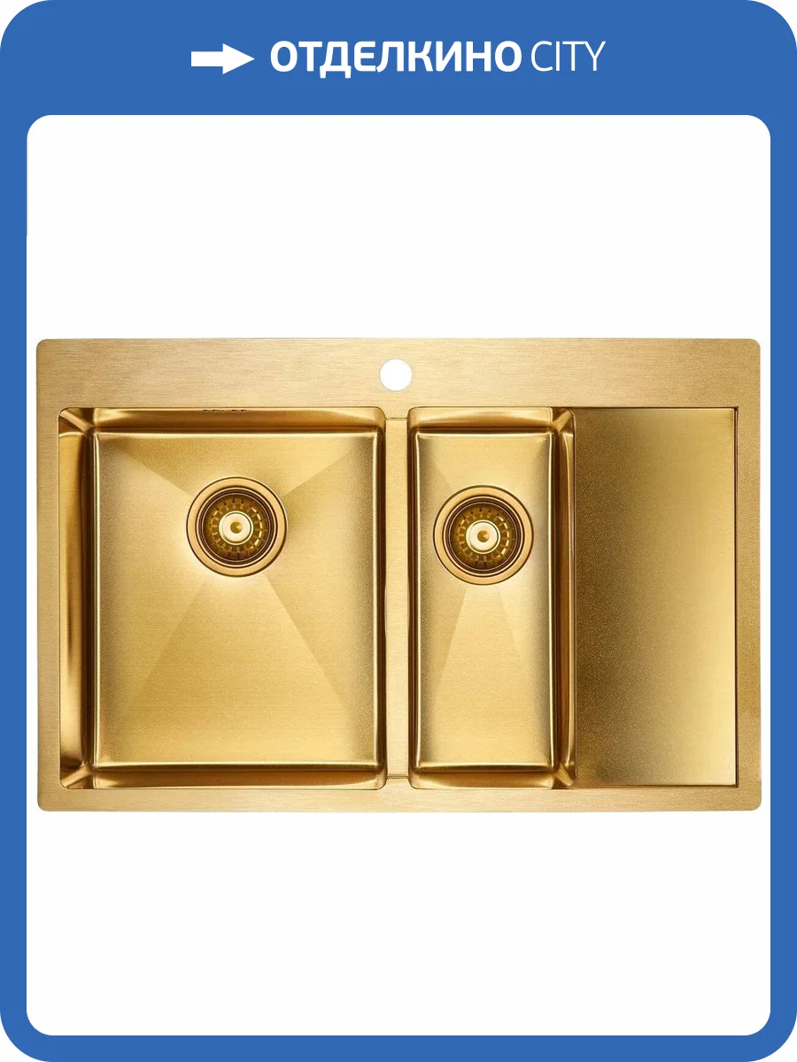 Мойка кухонная Paulmark Liga PM227851-BGL брашированное золото L фото 4