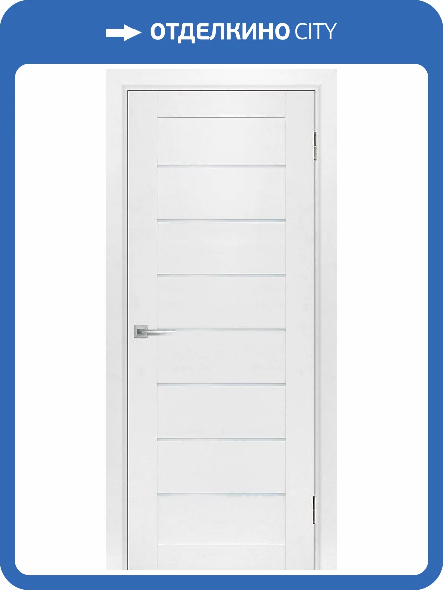 Межкомнатная дверь экошпон Мариам Техно 708, остекленная, белоснежный 900x2000 фото 2