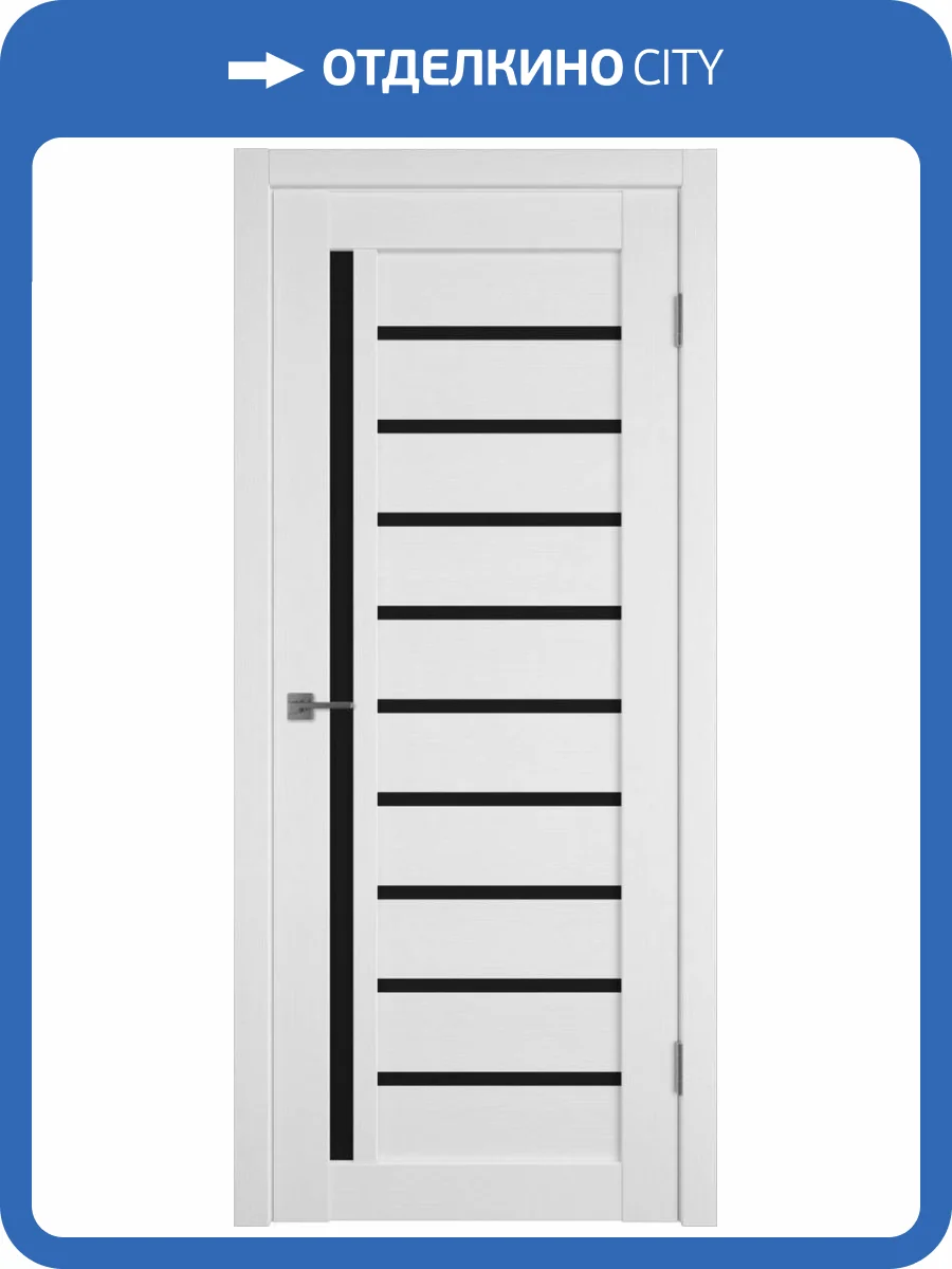 Межкомнатная дверь Владимирская Фабрика Дверей Atum 11 Snow стекло Black Gloss 600x2000 фото 2