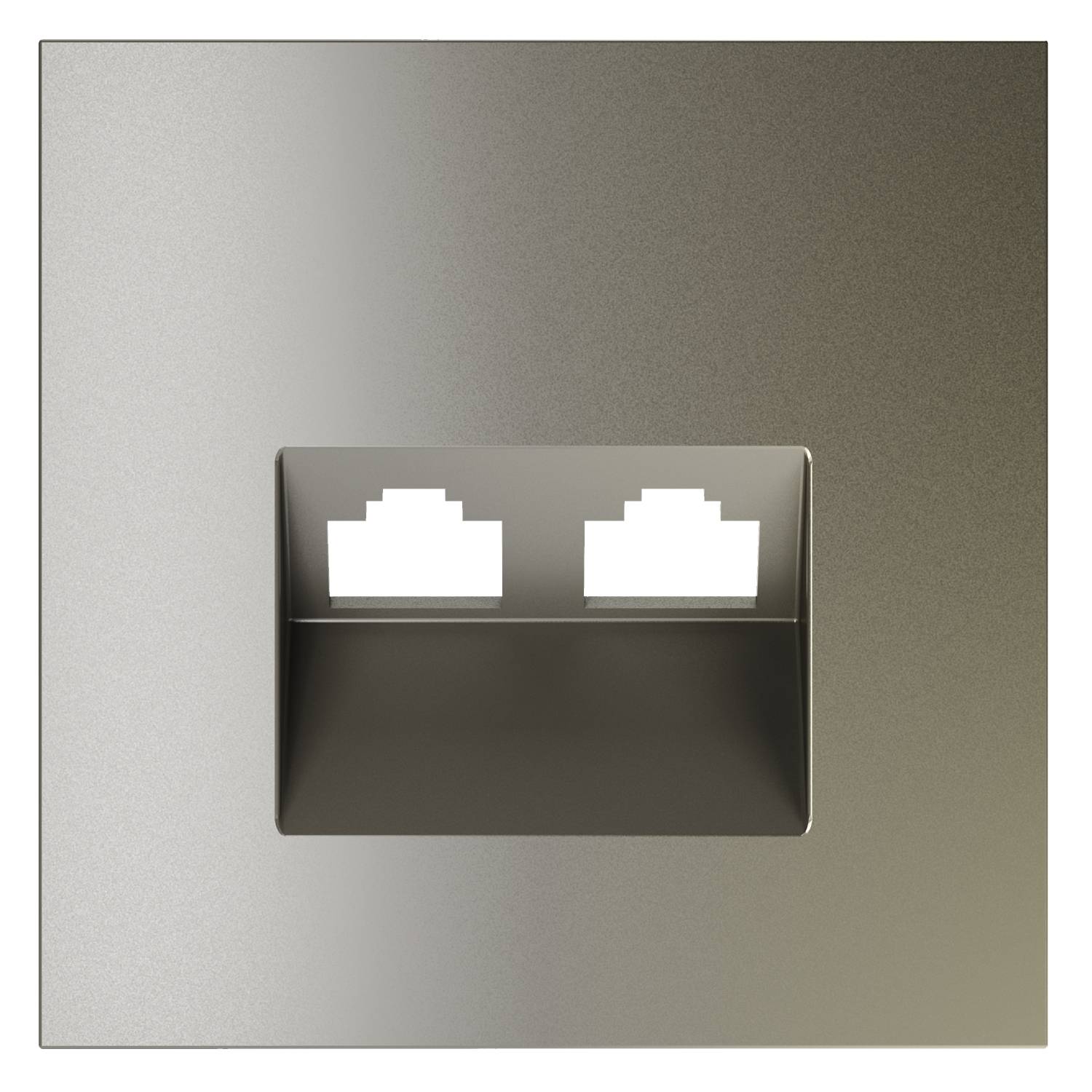 Лицевая панель для двойной компьютерной розетки RJ-45 Voltum S70 VLS001404 шелк фото 2