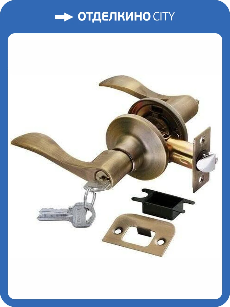 Дверная ручка Rucetti HK-03 L MAB Ключ-фиксатор мат. античная бронза фото 2