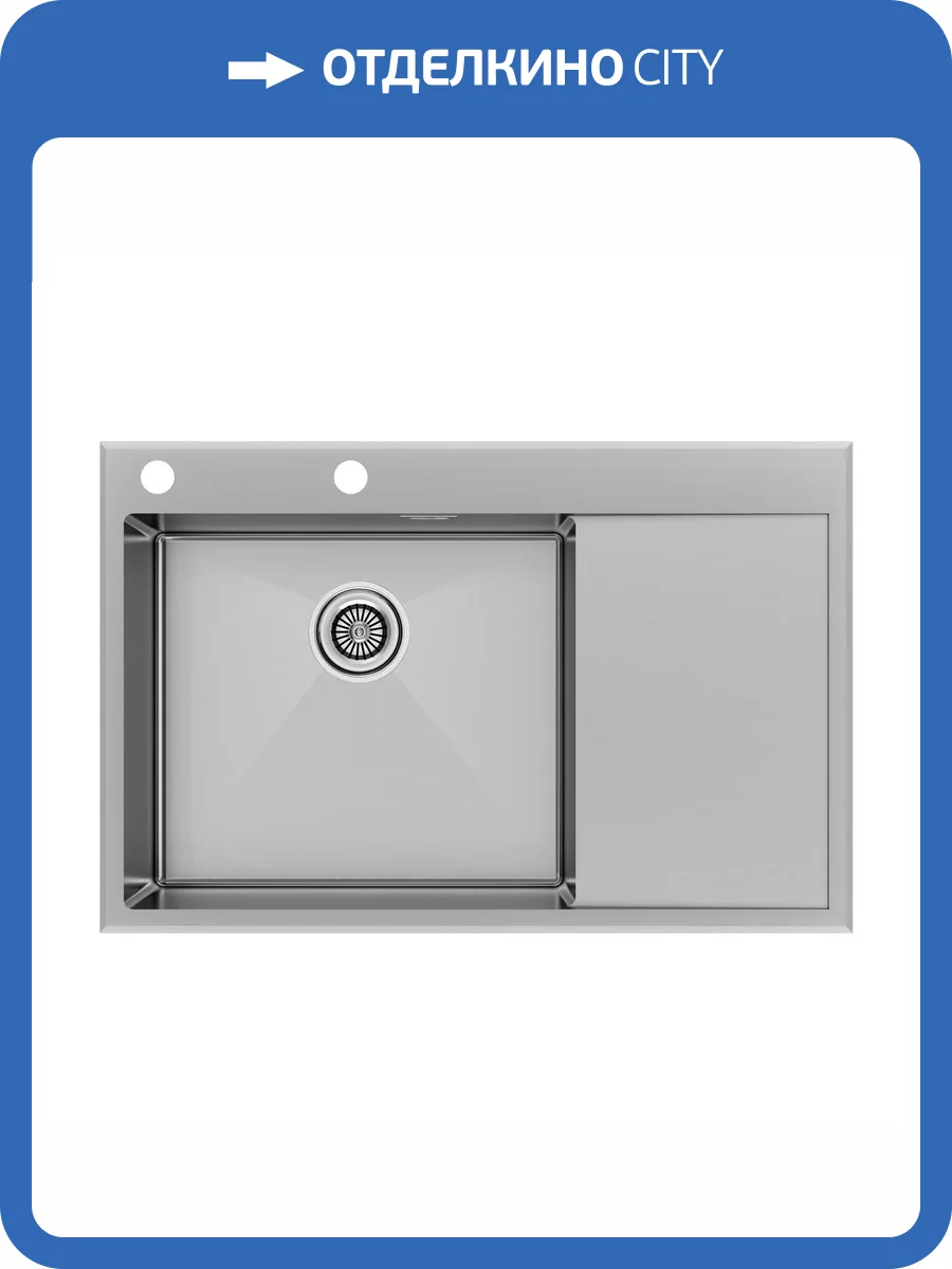 Мойка кухонная Paulmark Kroner-Edge 78F PM777851-BSL Брашированная Сталь, 78x51 фото 7