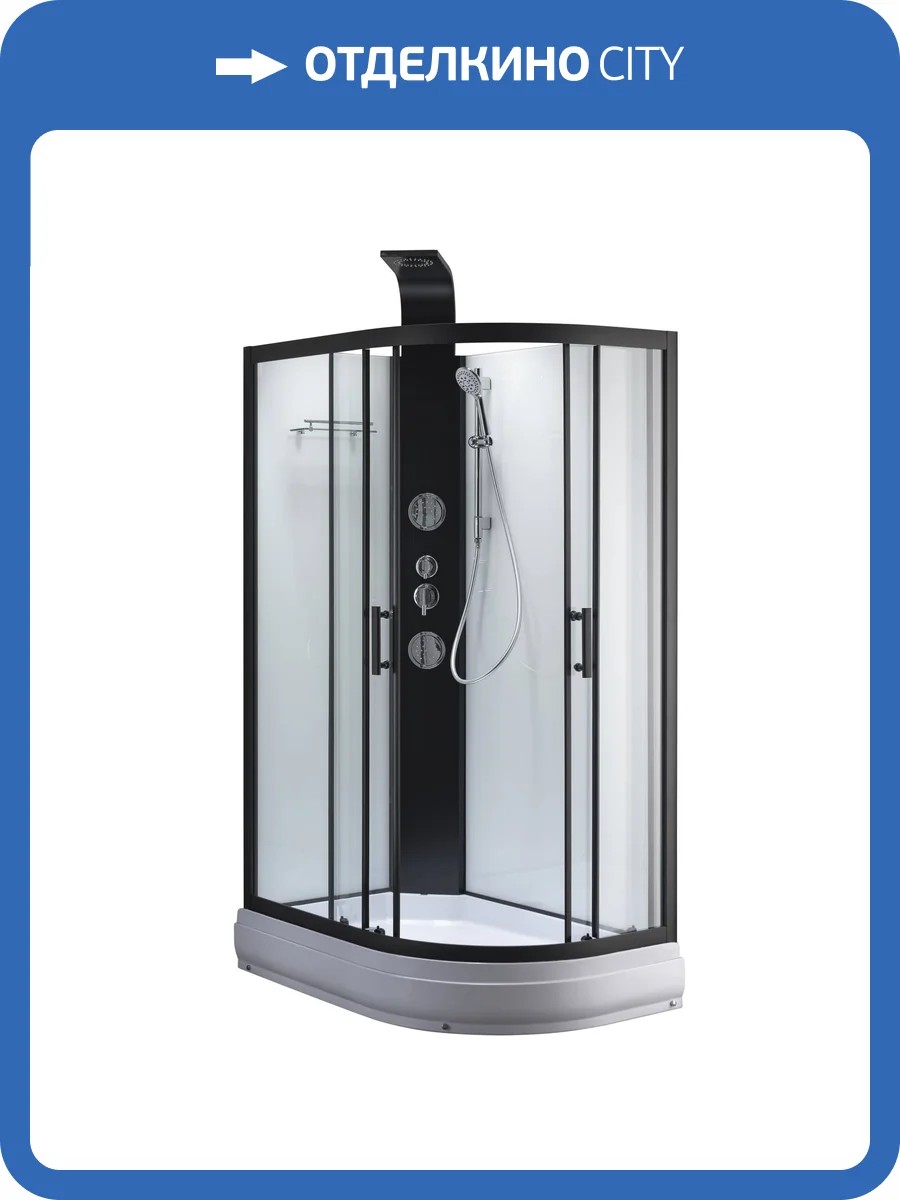 Душевая кабина Taliente TA-128CB(L) профиль черный, стекло прозрачное, 120x80x220 фото 7
