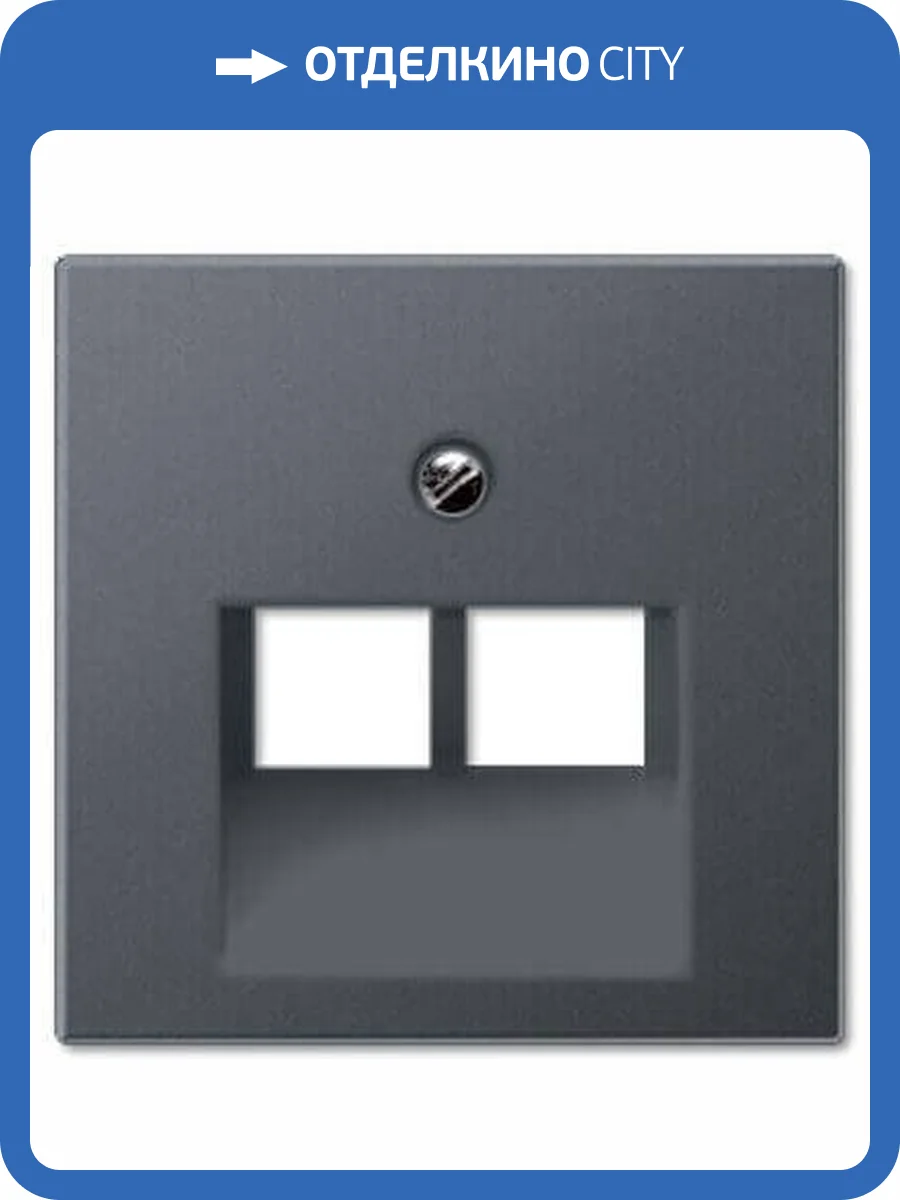 Накладка 2-ой наклонной телефонной/компьютерной розетки Jung A 500 антрацит A569-2BFPLUAANM фото 2