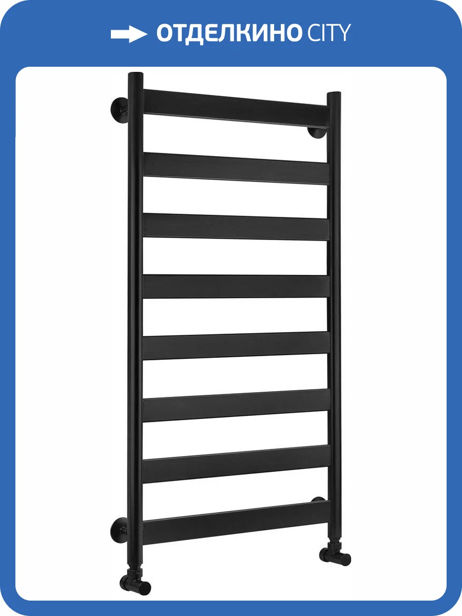 Полотенцесушитель водяной Secado Комано 2 100x50, черный матовый, с комплектом подключения фото 4