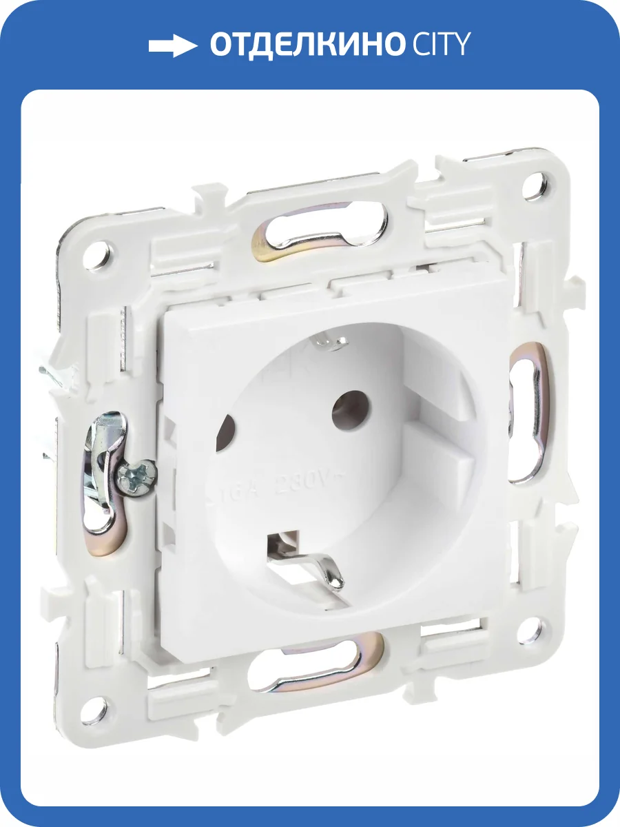 Розетка 1-местная с заземлением IEK Skandy SK-R11-16-K01 арктический белый фото 9