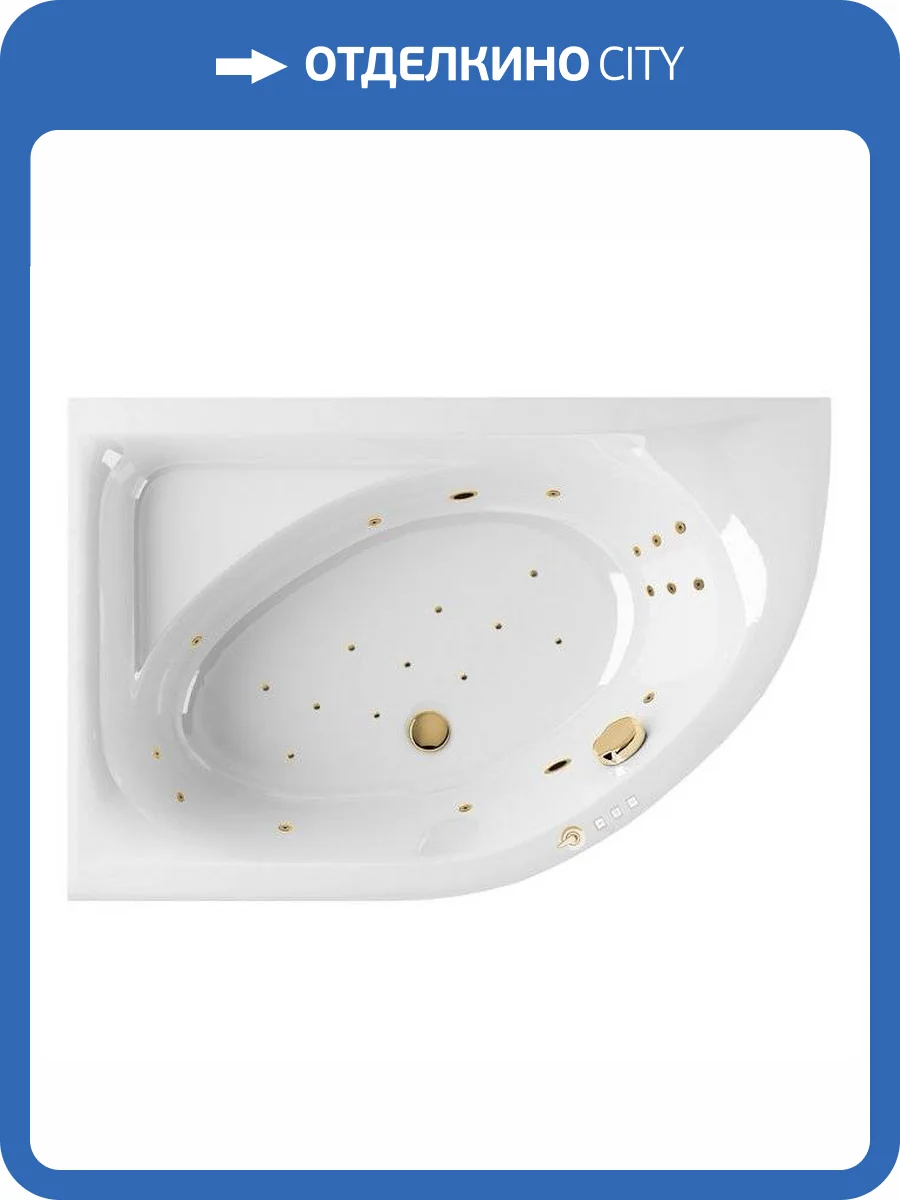 Акриловая ванна Excellent Aquarella ULTRA WAEX.ARL15.ULTRA.GL 150x100 левая, золото фото 4