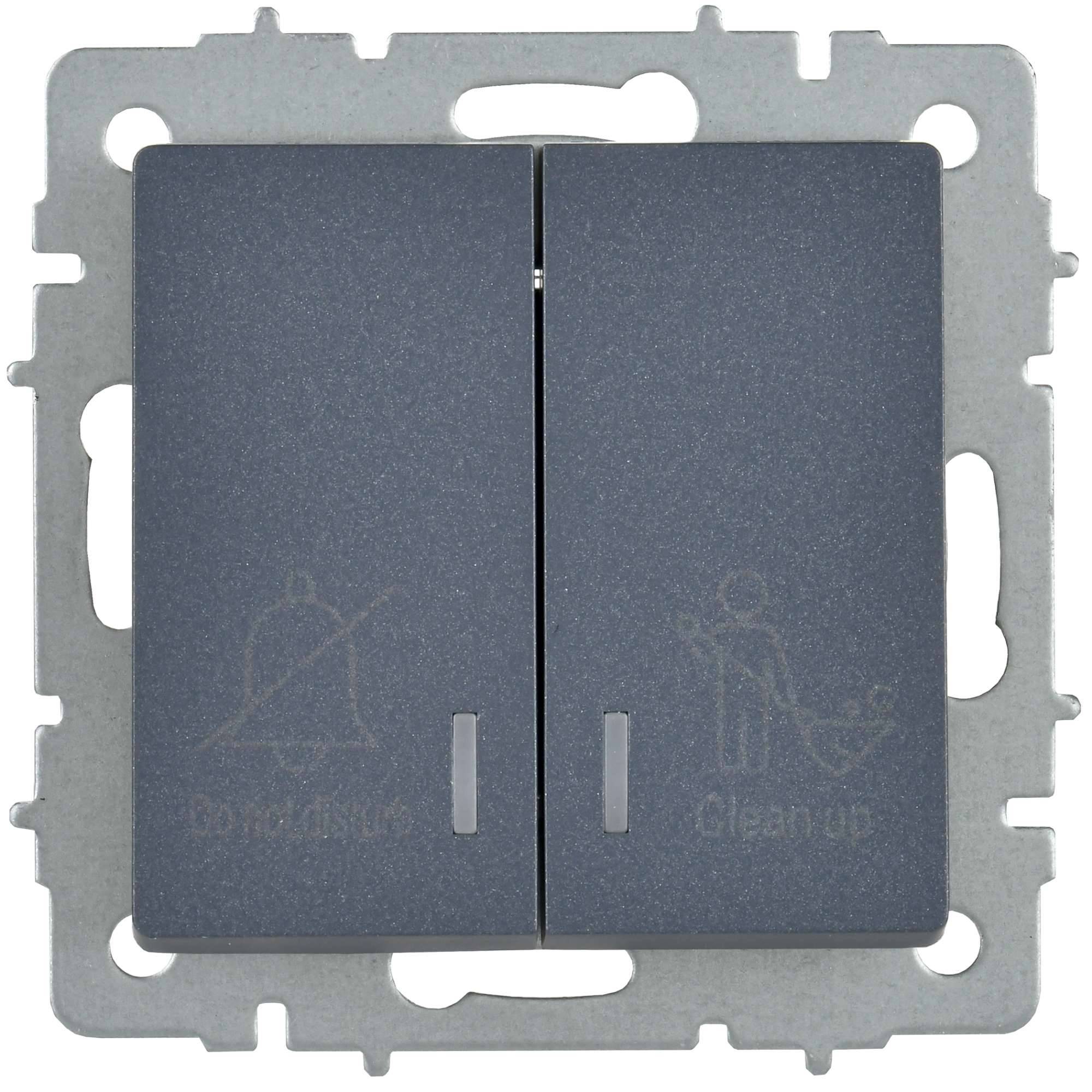 Выключатель 2-клавишный IEK Brite BR-V20-2-10-K35 маренго фото 2