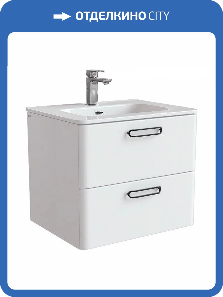 Тумба с раковиной Iddis Brick 60 BRI60W0i95K подвесная, белый фото 4