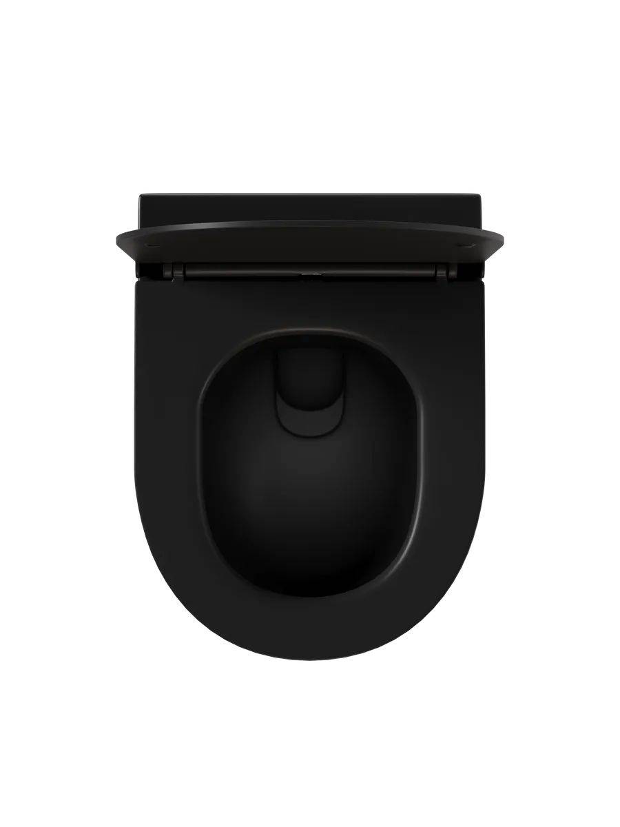 Унитаз подвесной Watersense Milana S W00080 безободковый, сиденье микролифт, черный матовый фото 14