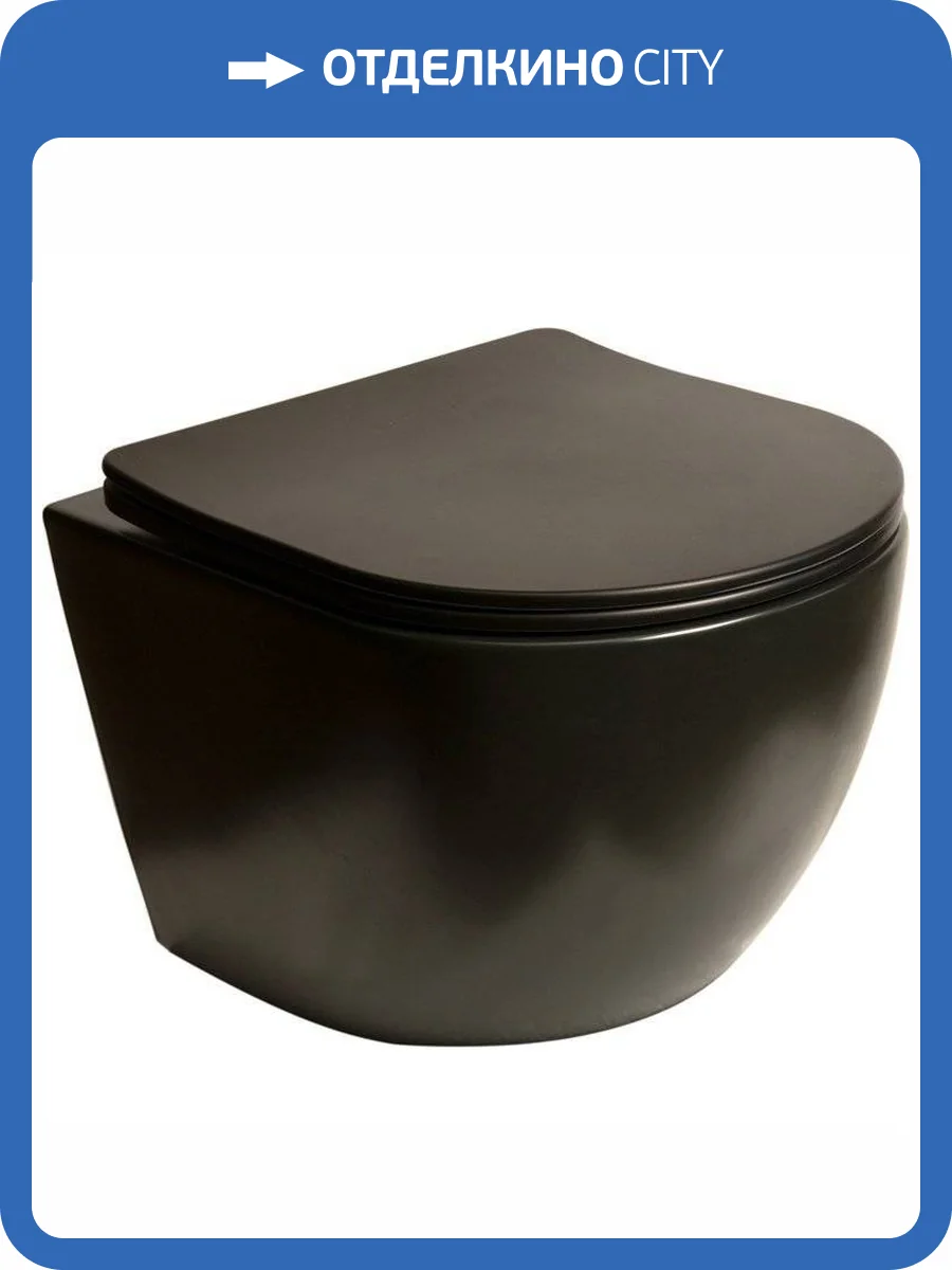 Унитаз подвесной SantiLine SL-5018MB безободковый, с крышкой-сиденьем микролифт фото 7