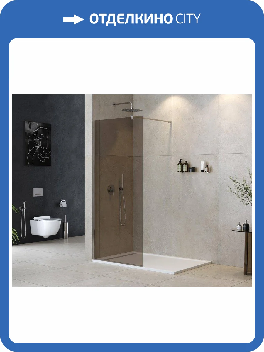 Душевая перегородка Cezares LIBERTA-L-1-80-120-BR-Cr профиль хром, стекло бронза, 80x195 фото 4