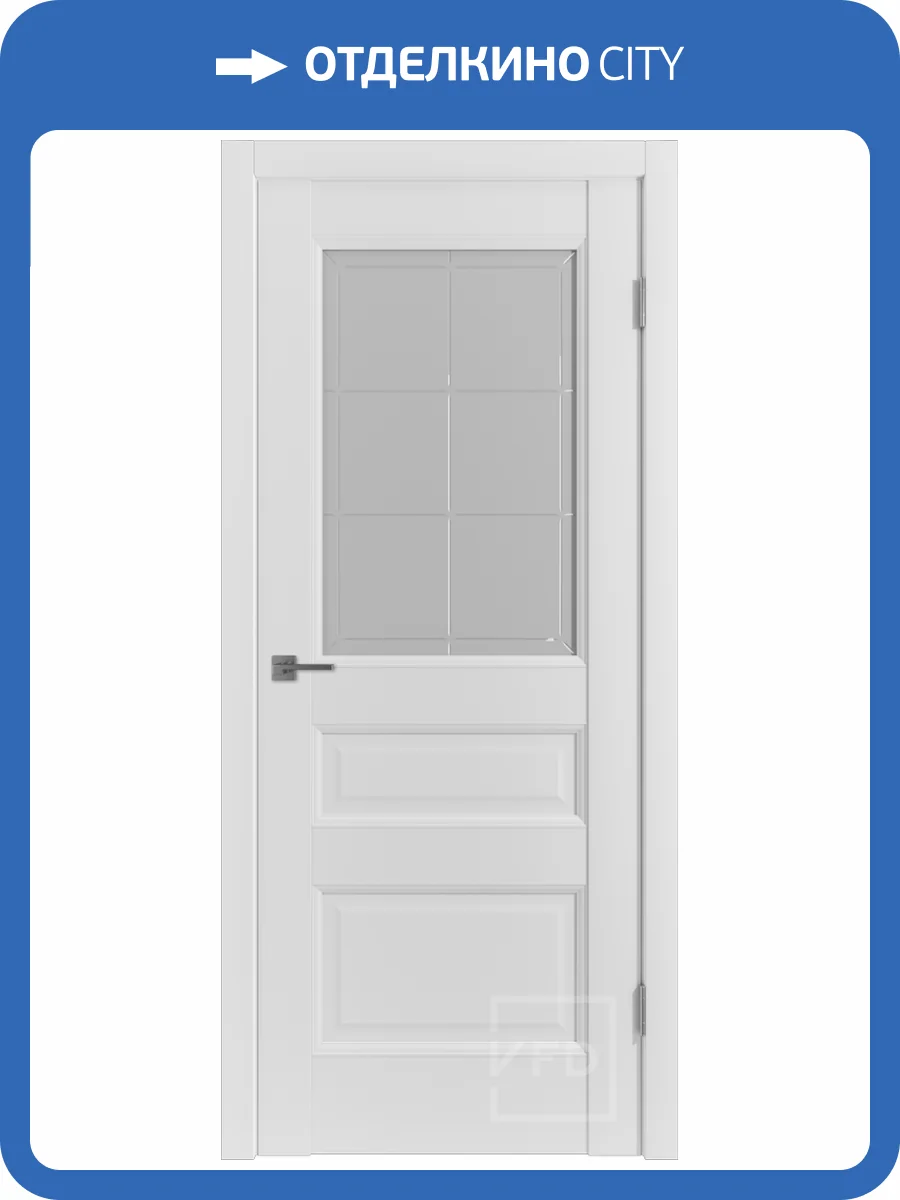 Межкомнатная дверь Владимирская Фабрика Дверей Emalex 3, остекленная, белый Ice Crystal Cloud 700x2000 фото 2