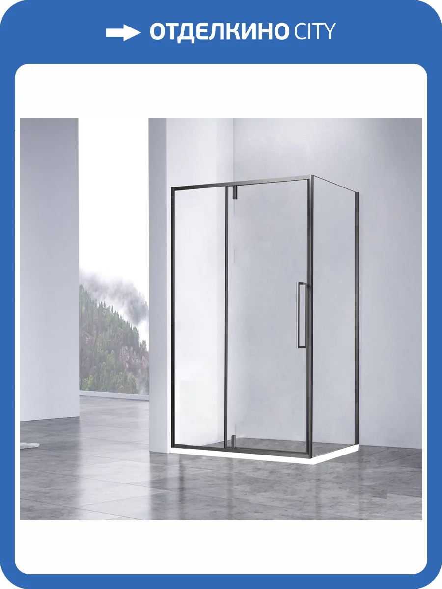 Душевой уголок Vincea Slim-N VSR-4SNP9010CLGM профиль вороненая сталь, стекло прозрачное, 100x90x195 фото 5