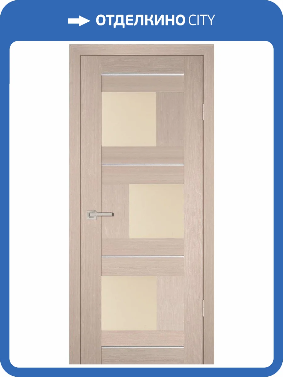 Межкомнатная дверь Profilo Porte экошпон PS-13, остеклённая, капучино мелинга 600x2000 фото 2