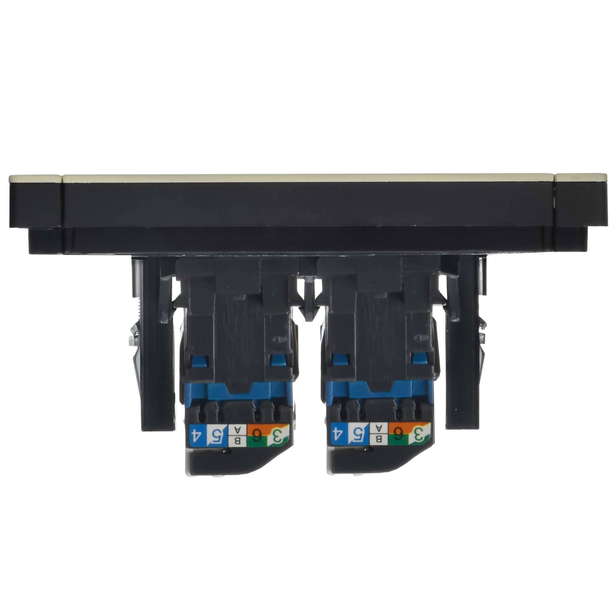 Розетка компьютерная RJ45 2-местная IEK Forte&Piano FP-K20-2-M-K41 серый сланец фото 4