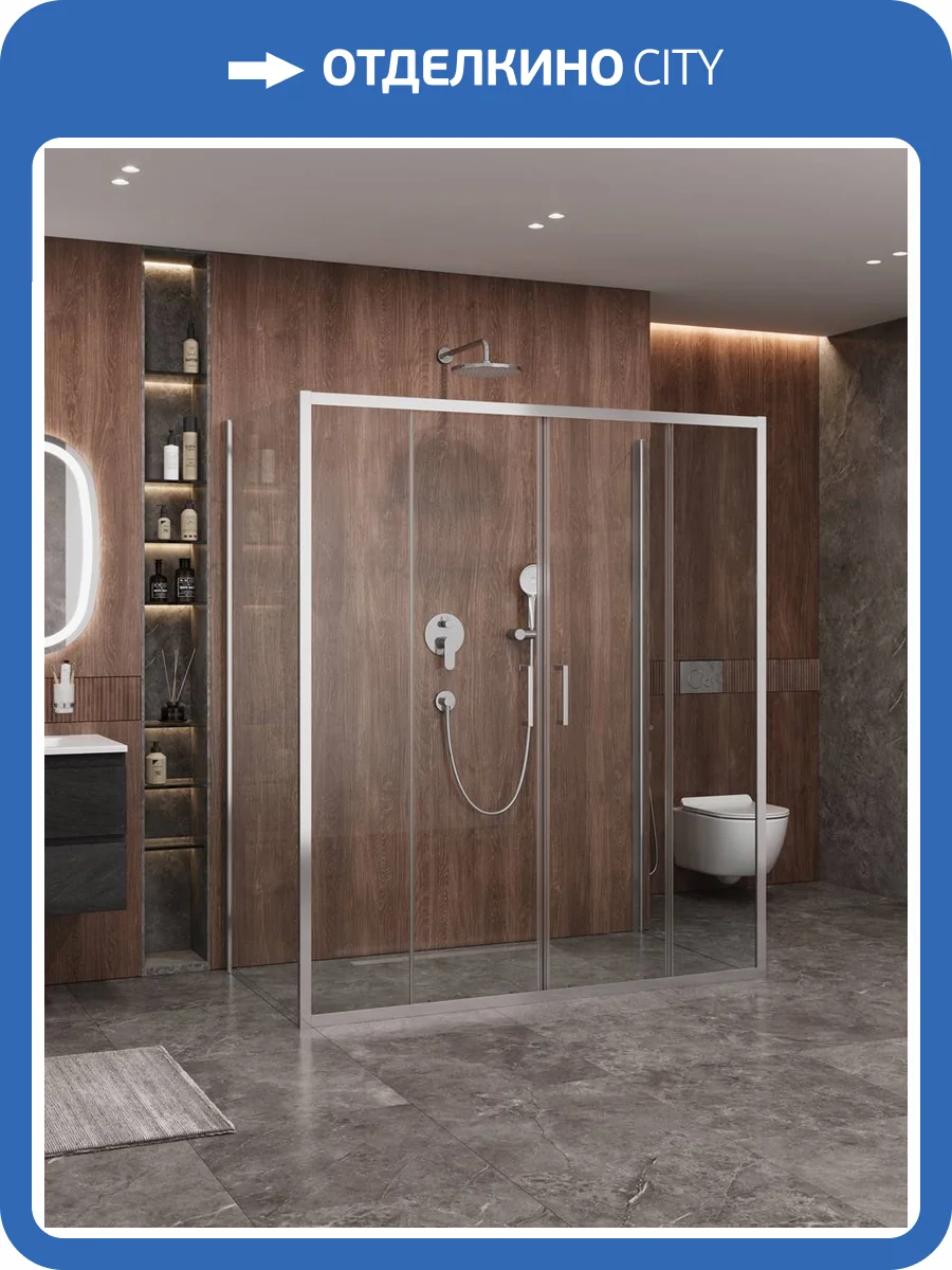 Душевой уголок Cezares MOLVENO-AH-2/2-180/100-C-Cr-IV профиль хром, стекло прозрачное, 180x100x195 фото 7