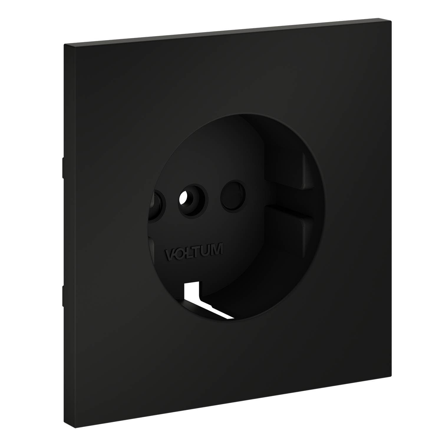 Лицевая панель для розетки с заземлением и шторками Voltum S70 VLS000708 черный