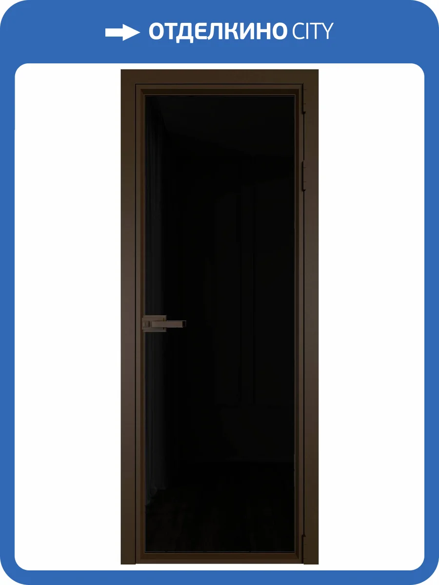 Межкомнатная дверь Profil Doors 1 AV цвет профиля Деорэ, стекло безопасное 6 мм черный триплекс 700x2000 фото 2