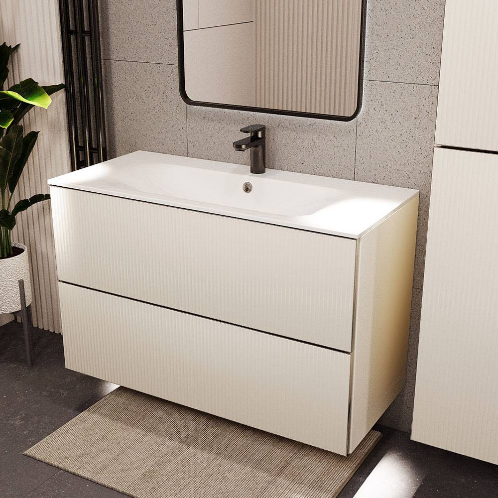 Тумба с раковиной Terminus Euromix EUR101002900101OSL айвори, 100x62