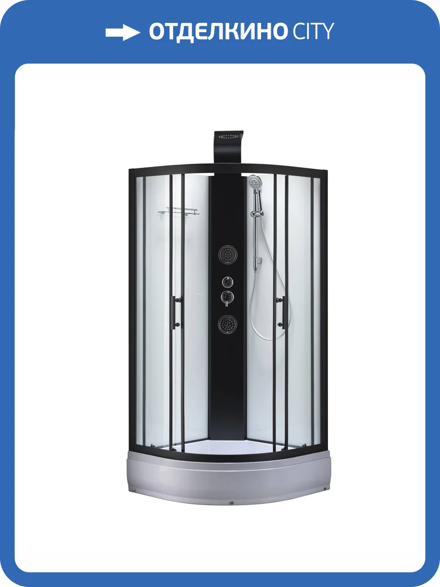 Душевая кабина Taliente TA-100CB профиль черный, стекло прозрачное, 100x100x220 фото 11