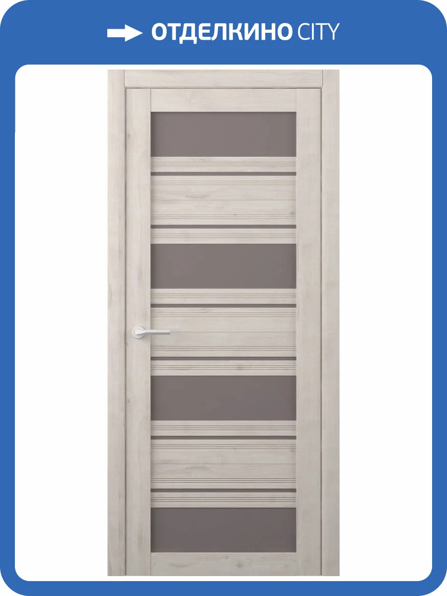 Межкомнатная дверь Albero Монтана остеклённая кремовый 900x2000 фото 2