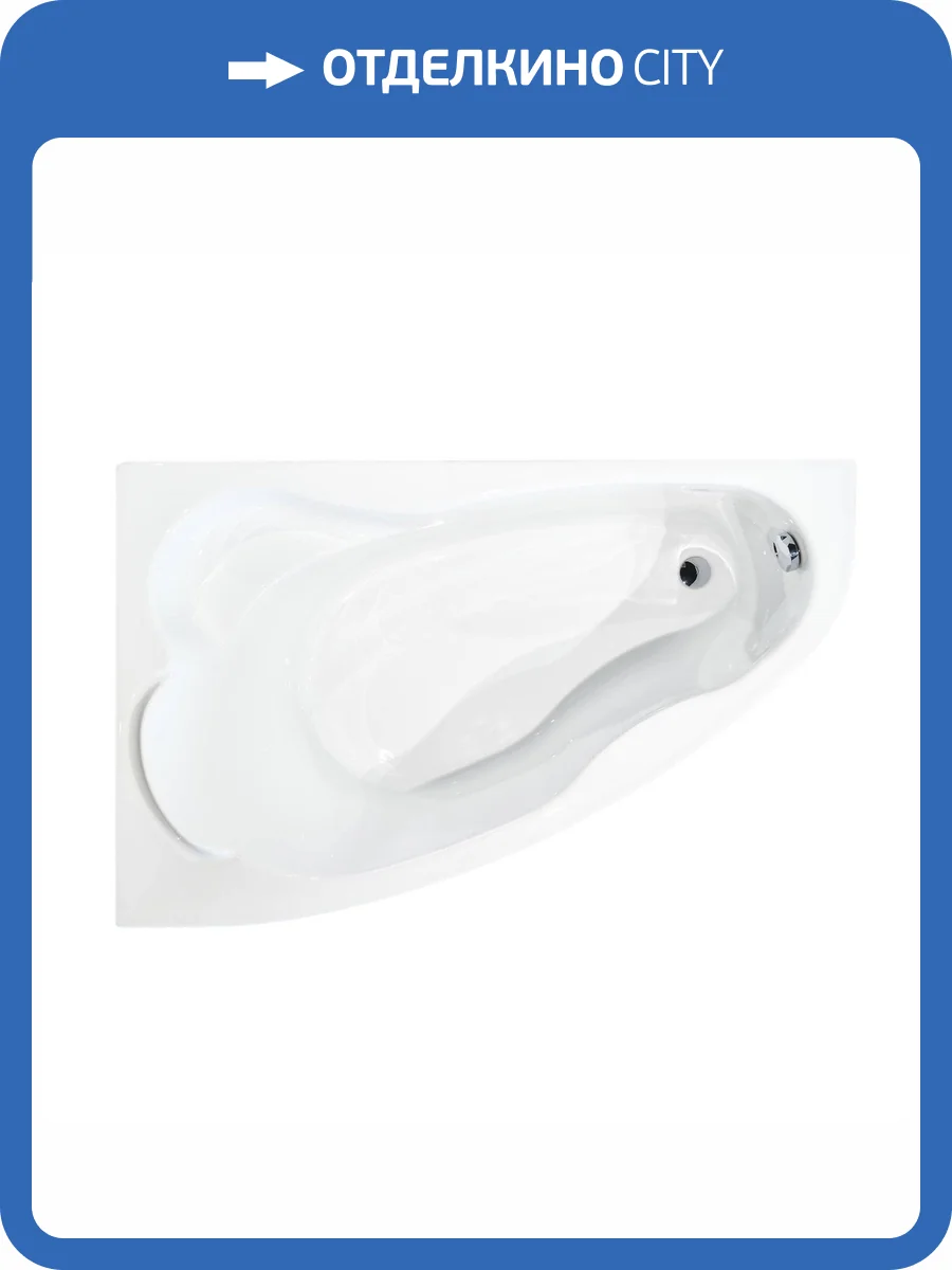 Акриловая ванна Creto Glaze 140x90 левая, с каркасом фото 10