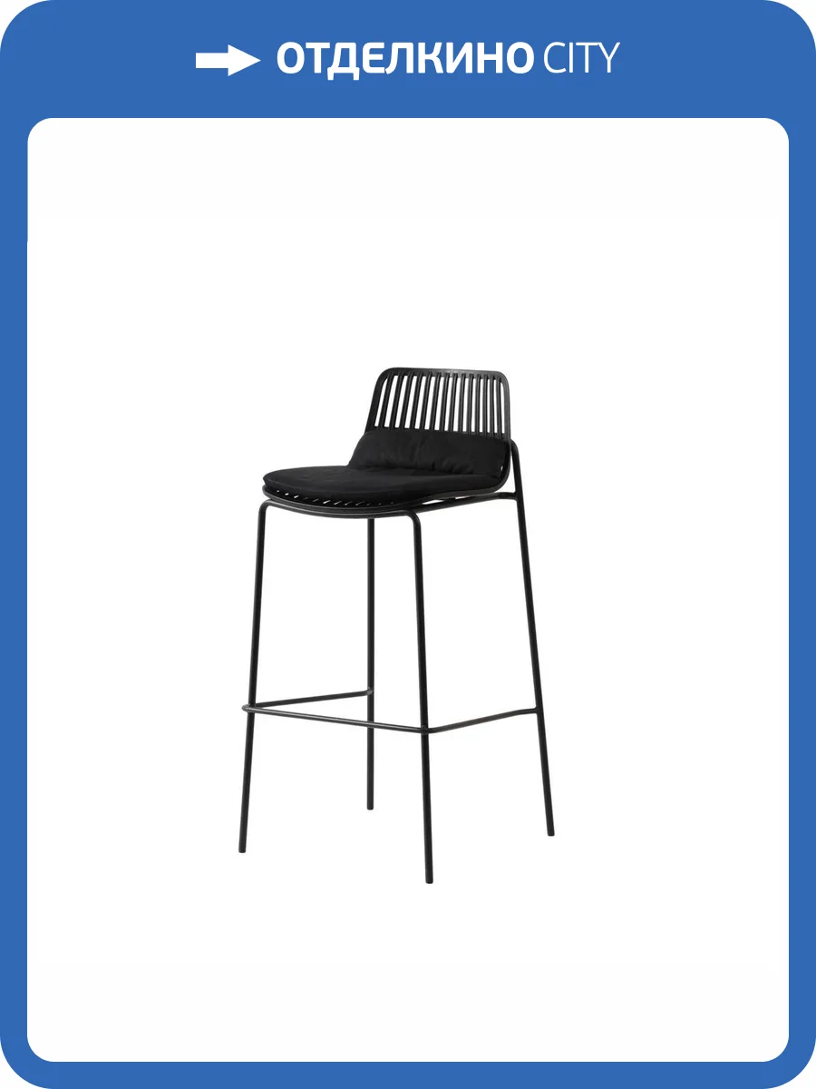 Стул барный Stool Group Louran D-012H-75 black черный с подушкой фото 3