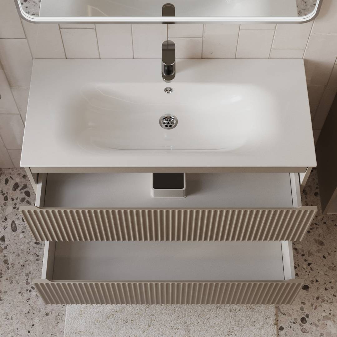 Тумба с раковиной Terminus Sicilia SIC101002200501O капучино, 100x62 фото 2