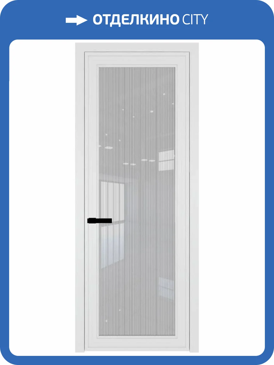 Межкомнатная дверь Profil Doors 1 AGP цвет профиля Вайт, стекло безопасное 6 мм страйп 800x2000 фото 2