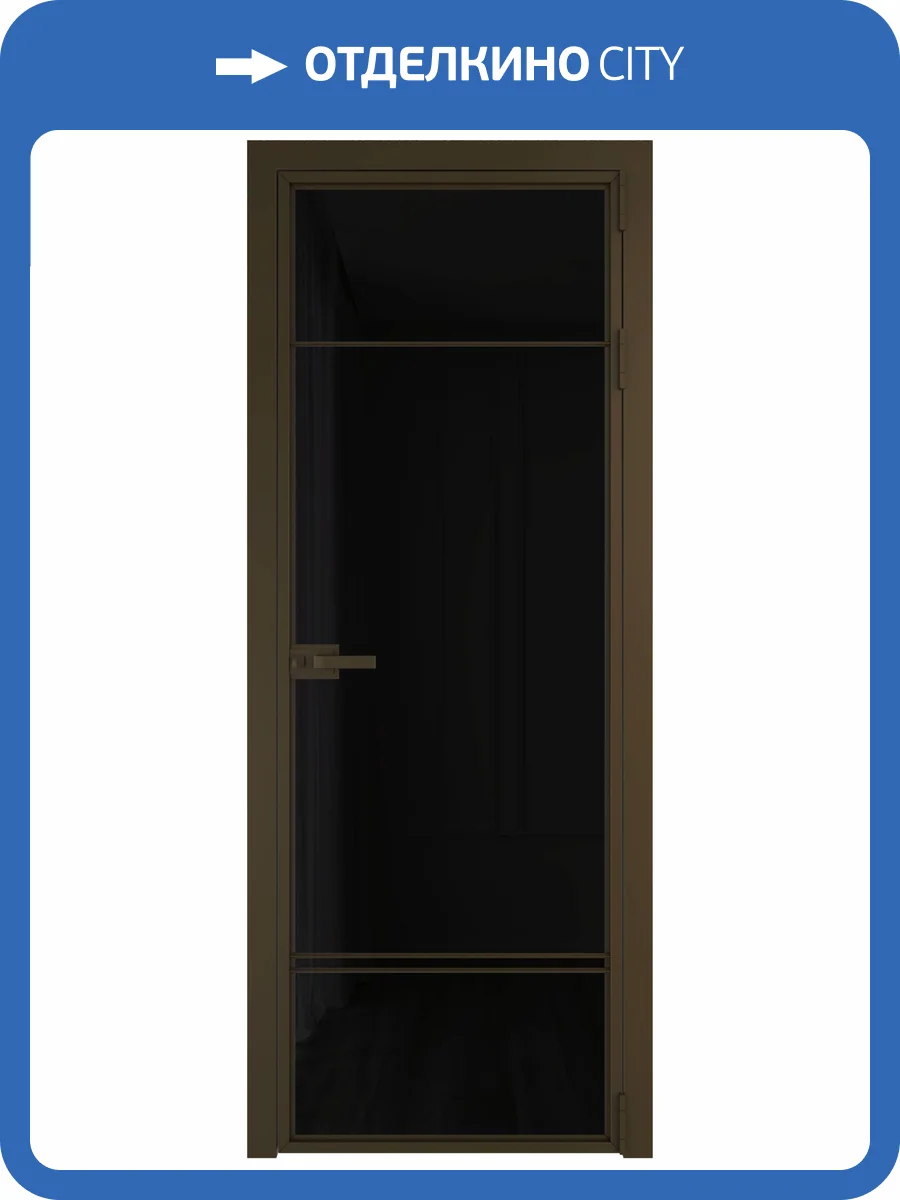 Межкомнатная дверь Profil Doors 4 AX цвет профиля Деорэ, стекло безопасное 6 мм черный триплекс 600x2000 фото 2
