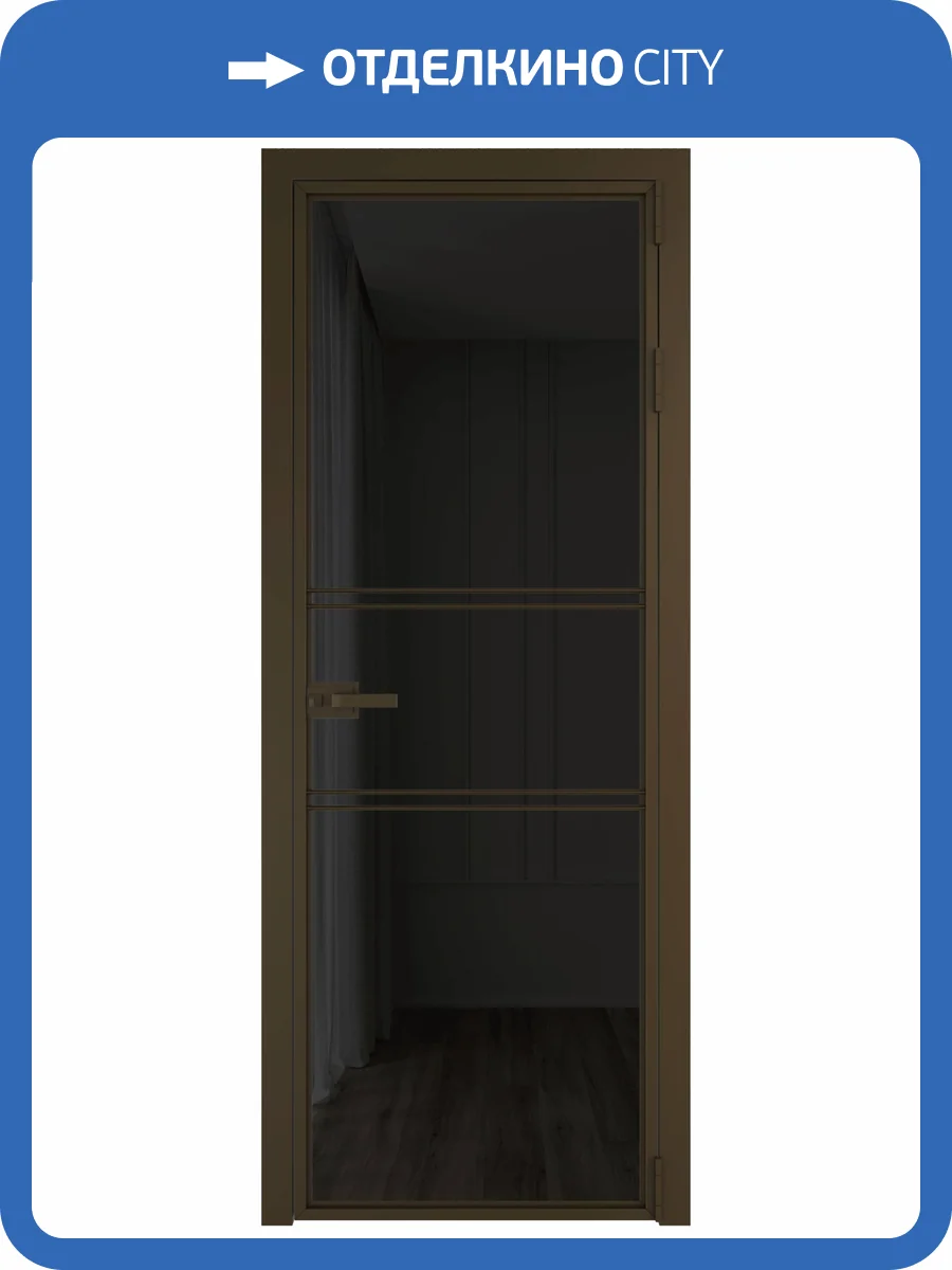 Межкомнатная дверь Profil Doors 2 AX цвет профиля Деорэ, стекло безопасное 6 мм черное тонированное 800x2000 фото 2