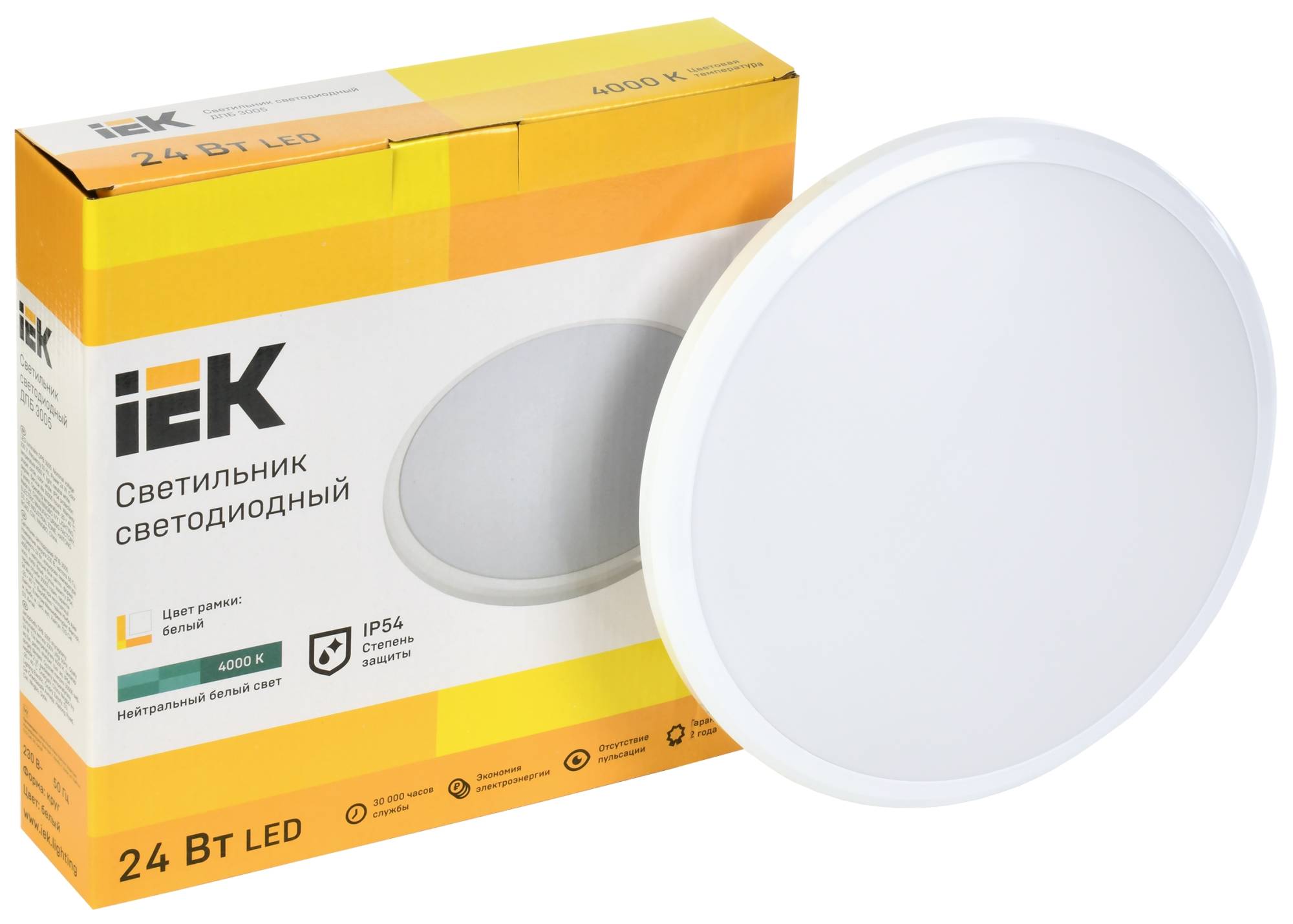 Настенно-потолочный светодиодный светильник IEK ДПБ 3005 LDPB0-3005-24-4000-K01 фото 3