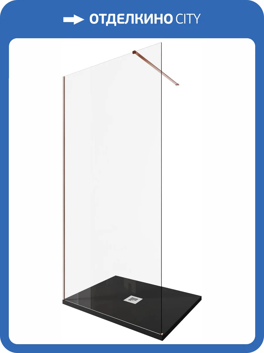 Душевая перегородка Allen Brau Infinity 3.21017.60 профиль медь браш, стекло прозрачное, 100x200 фото 5