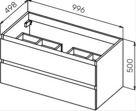 Тумба под раковину Cezares MOLVENO 100-2C-SO-BG Bianco Ghiaccio, 99.6x 49.8x50 фото 3