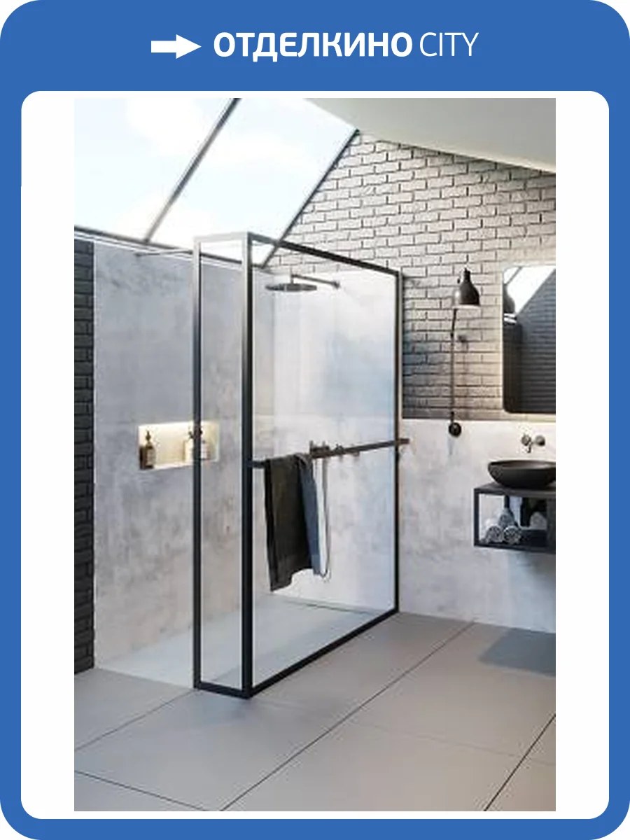 Душевая перегородка Riho Lucid G005034121 GD402 1000x300x2000 Черный фото 3