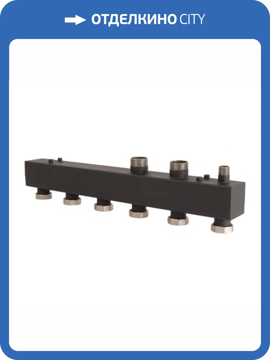 Стальной распределительный коллектор Rommer 3 отопительных контура 1 1/2 x 1 1/2 фото 5